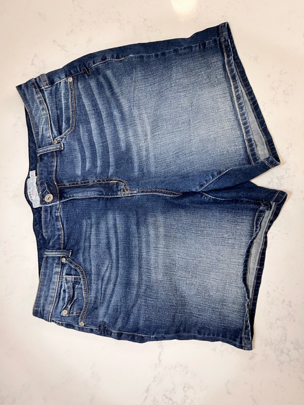 torrid Blue Denim Shorts with Red Accent